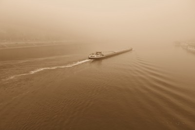 A barge on the Danube River (click to enlarge)